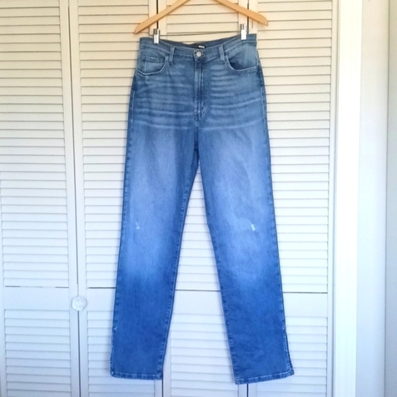 𝅺FASHION Nova Straight Leg Split Hem High Rise Blue Jeans, Size 13 - Picture 3 of 16